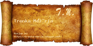 Trenka Mária névjegykártya